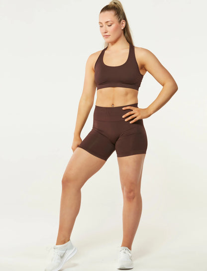 Zleek Contour Fit Shorts Choco Brown