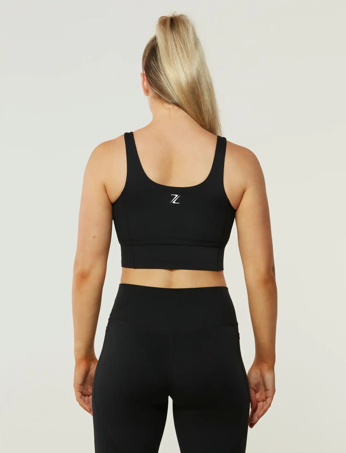 zleek flezy full support sport bra black