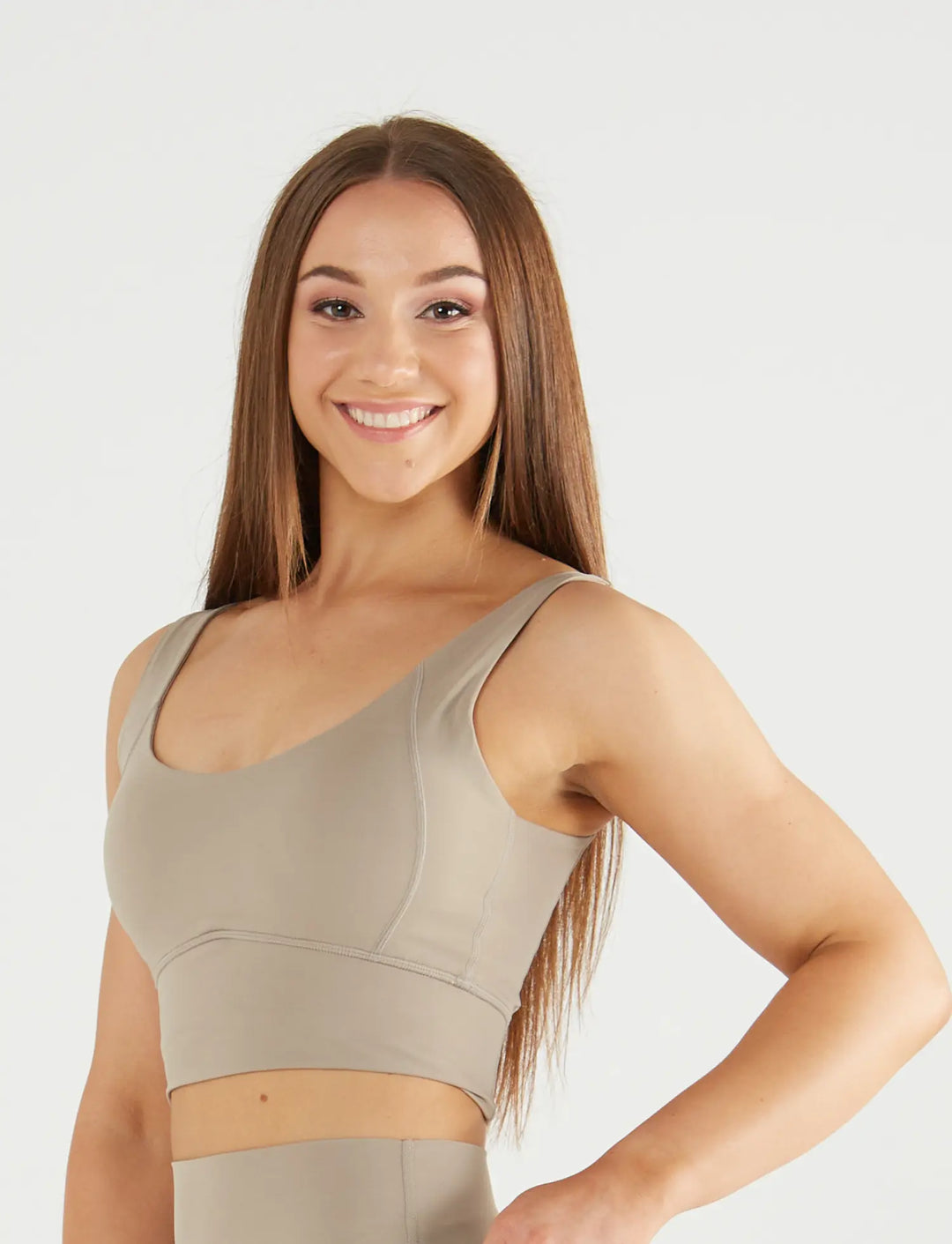 zleek flezy full support sport bra beige