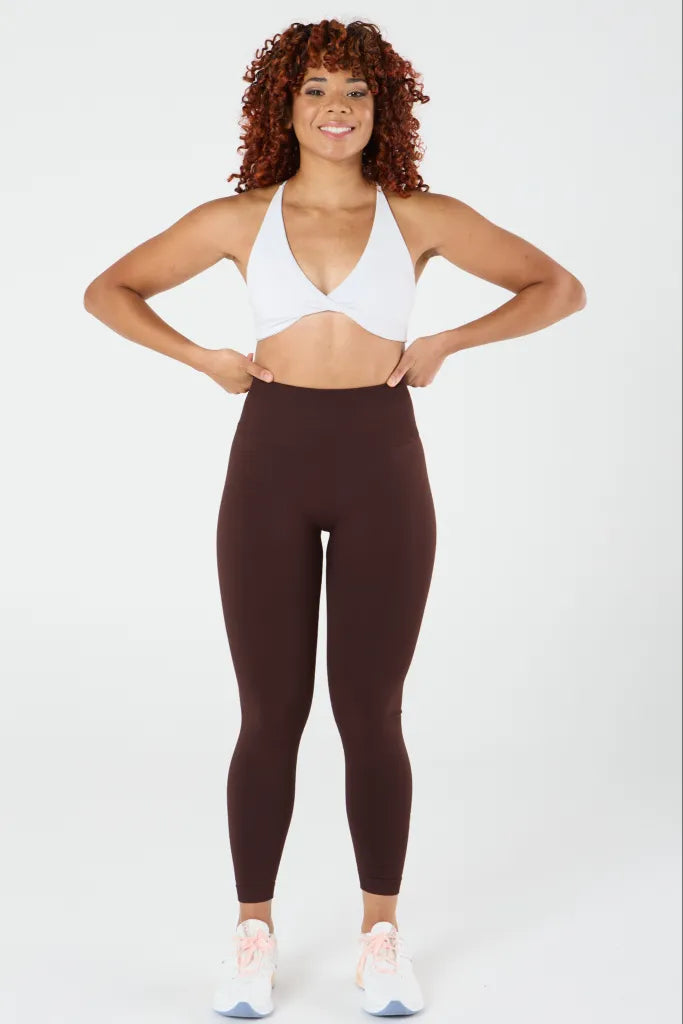 zleek hyper fleck scrunch legging brown