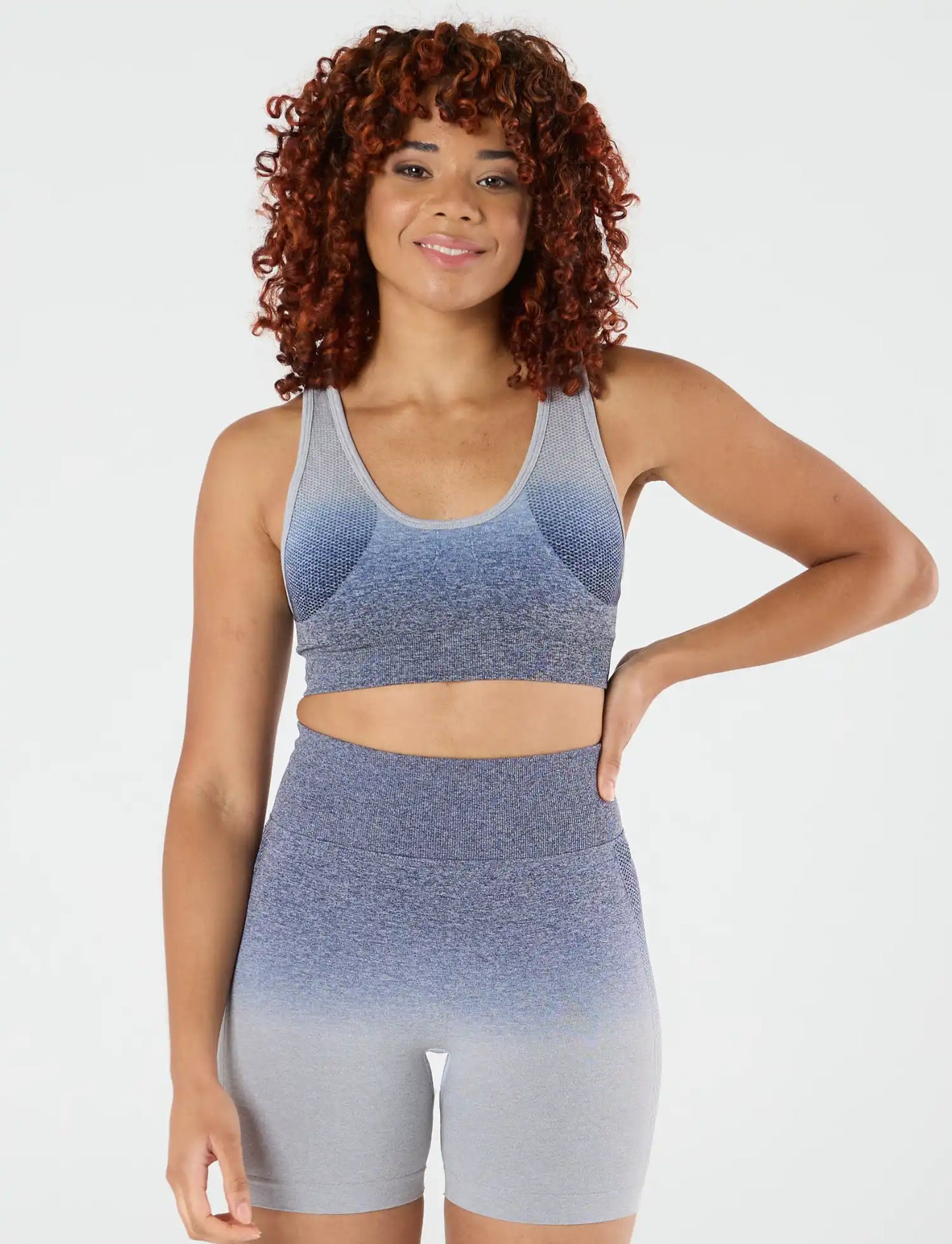 zleek ombre sport bra grey