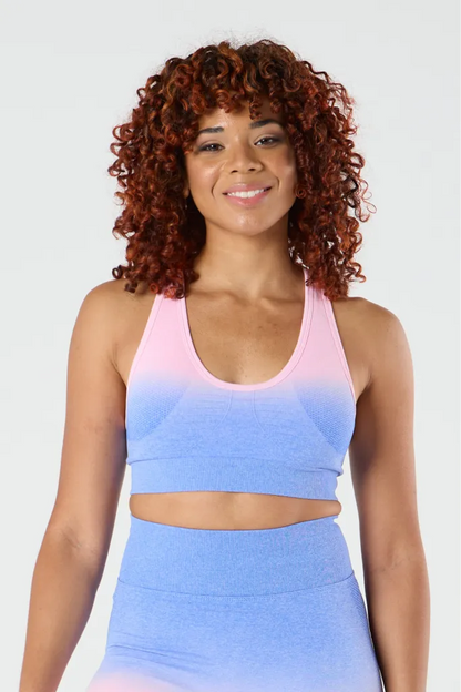 zleek ombre sport bra pink