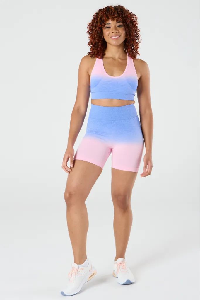 zleek ombre sport bra pink