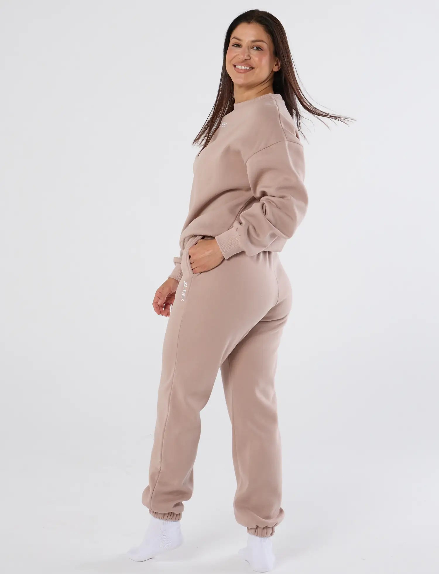 zleek cozychic joggers dusky pink