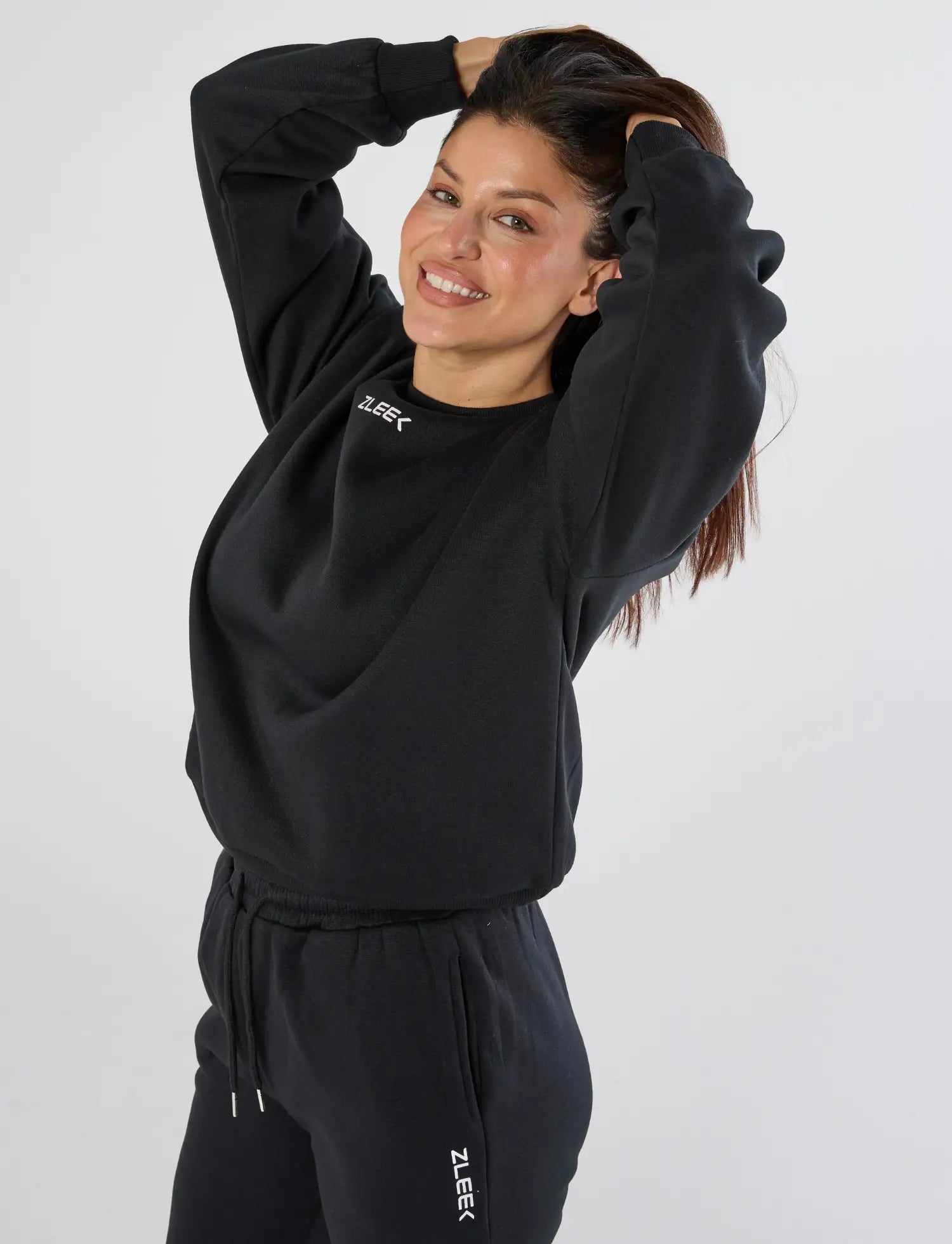 zleek cozychic sweat shirt black