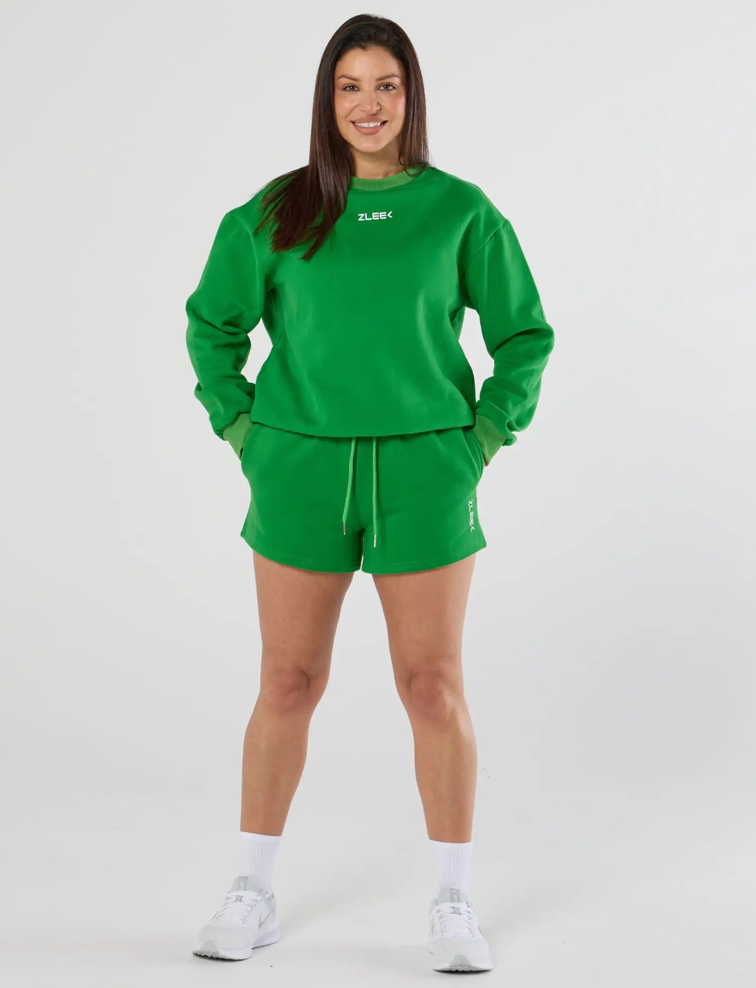 zleek cozychic sweat set green