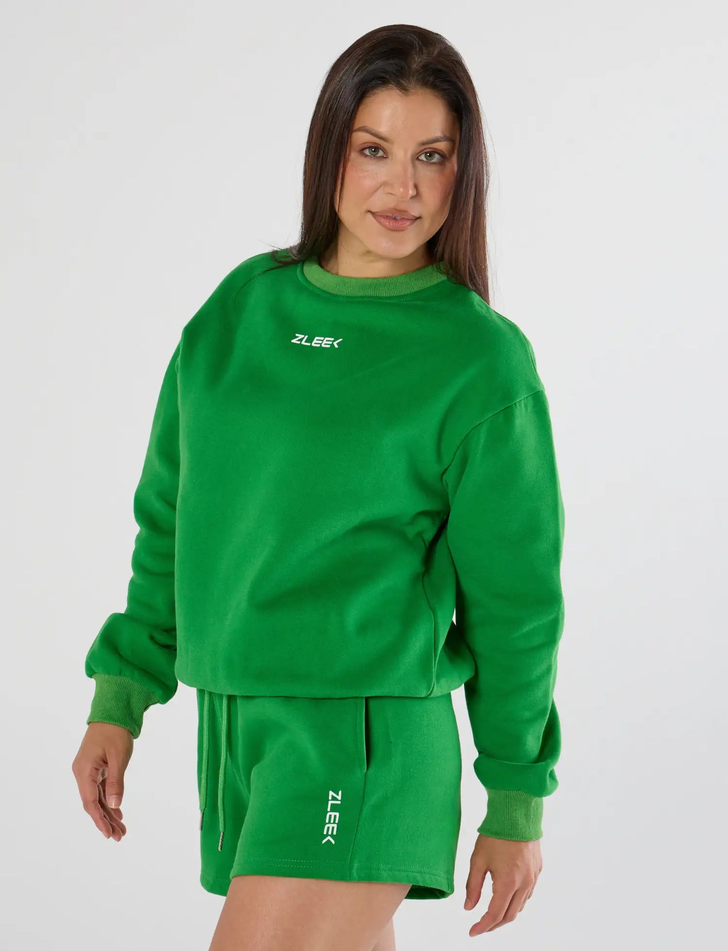 zleek cozychic sweat set green