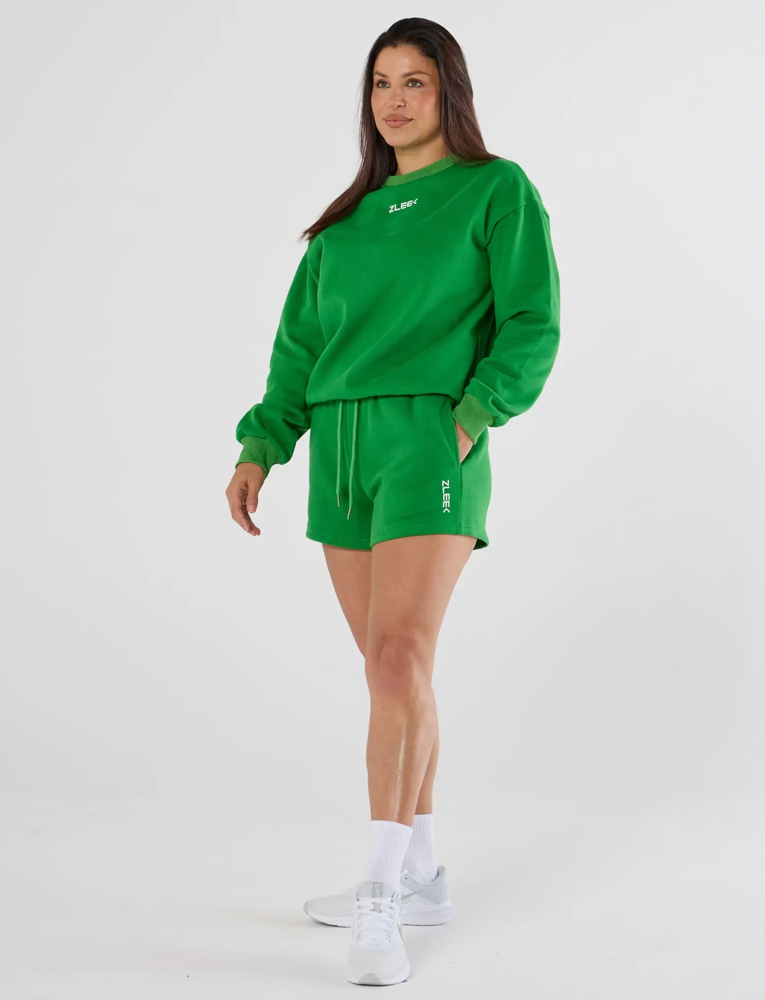 zleek cozychic sweat set green