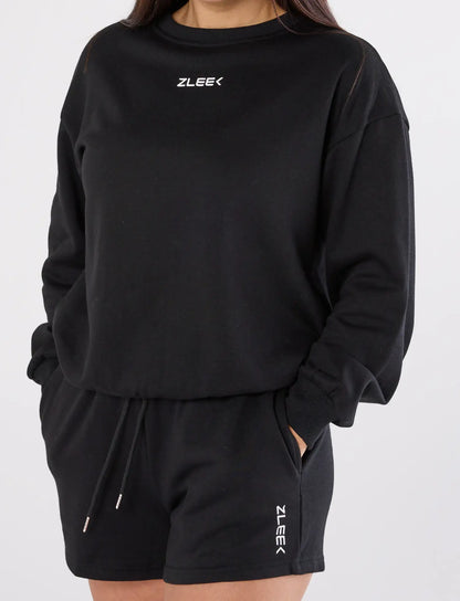 zleek cozychic sweat set black