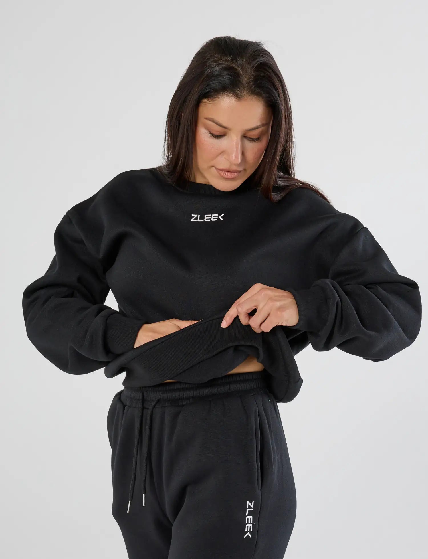 zleek cozychic sweat shirt black