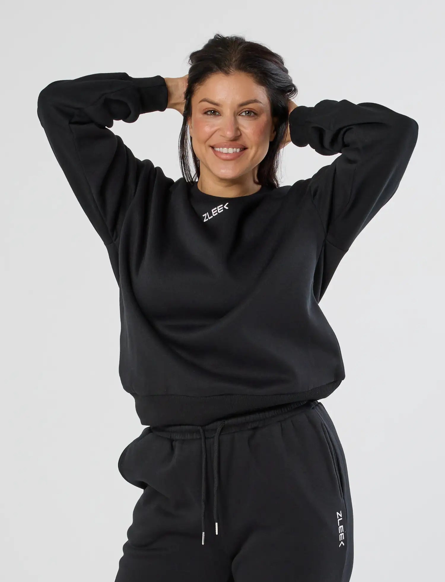 zleek cozychic sweat shirt black