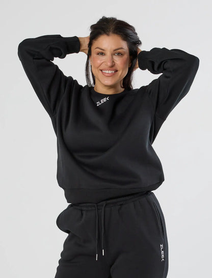 zleek cozychic sweat shirt black