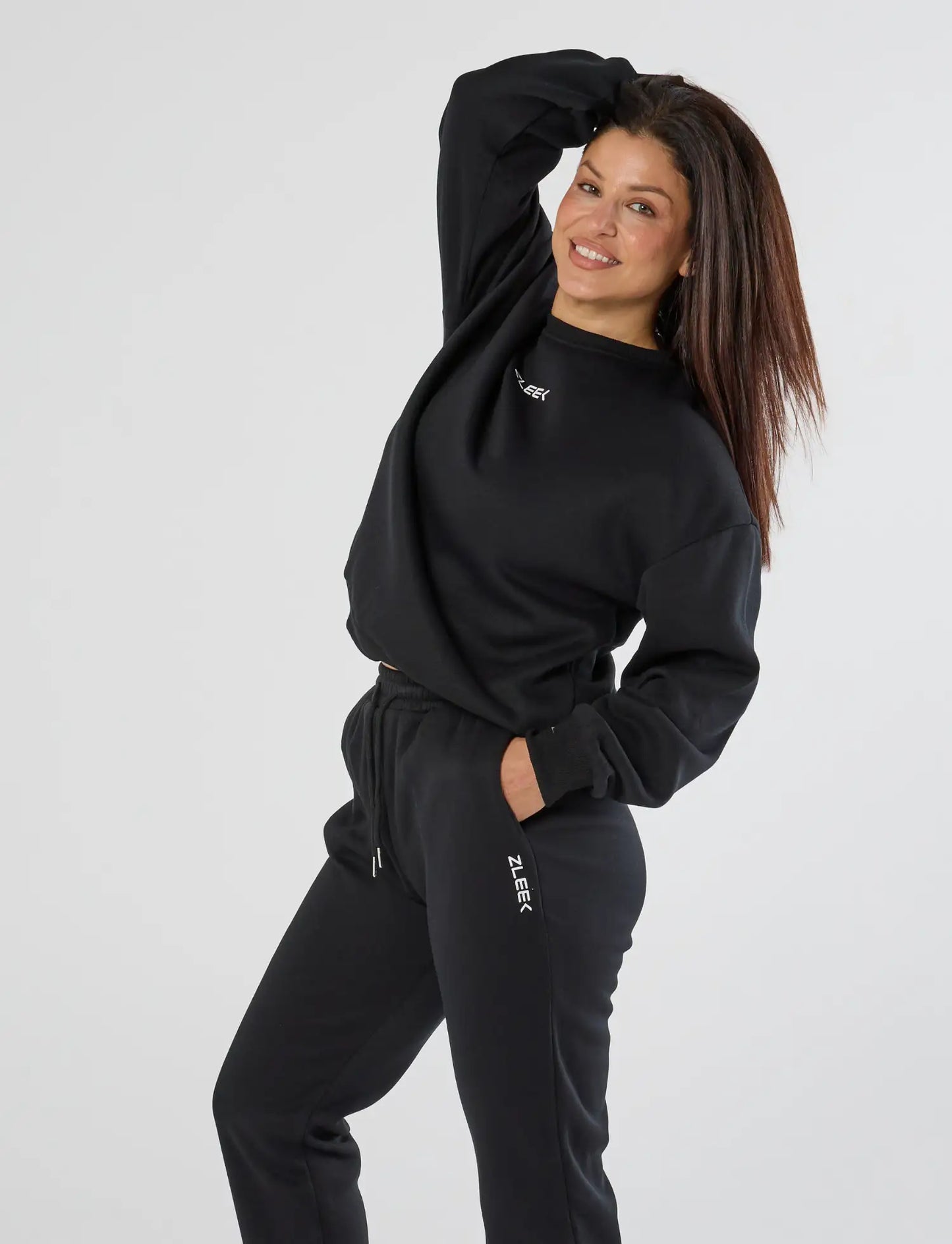 zleek cozychic sweat shirt black