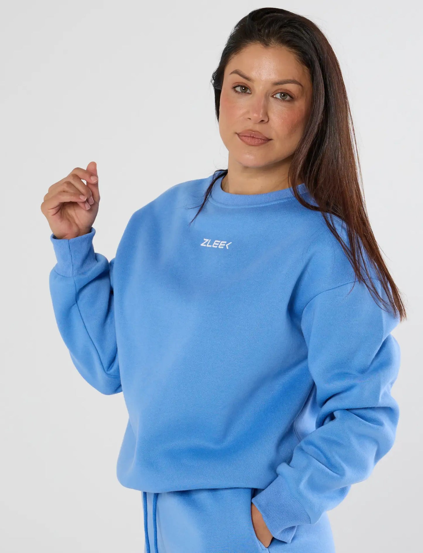 zleek cozychic sweat set blue