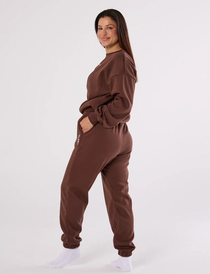 zleek cozychic sweat shirt dark brown