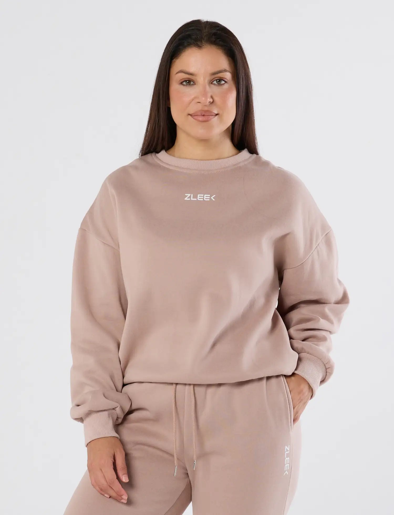 zleek cozychic sweat shirt dusky pink