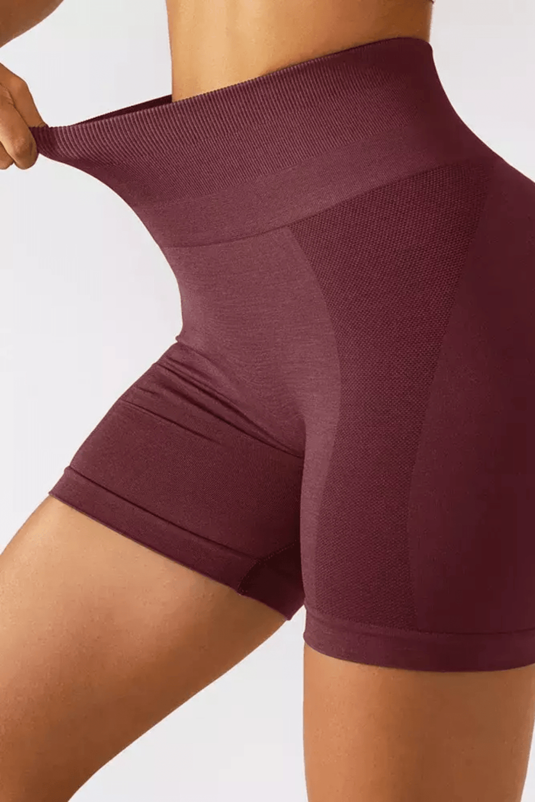 Sculpted Scrunch Shorts (Maroon) – IRONLABEL